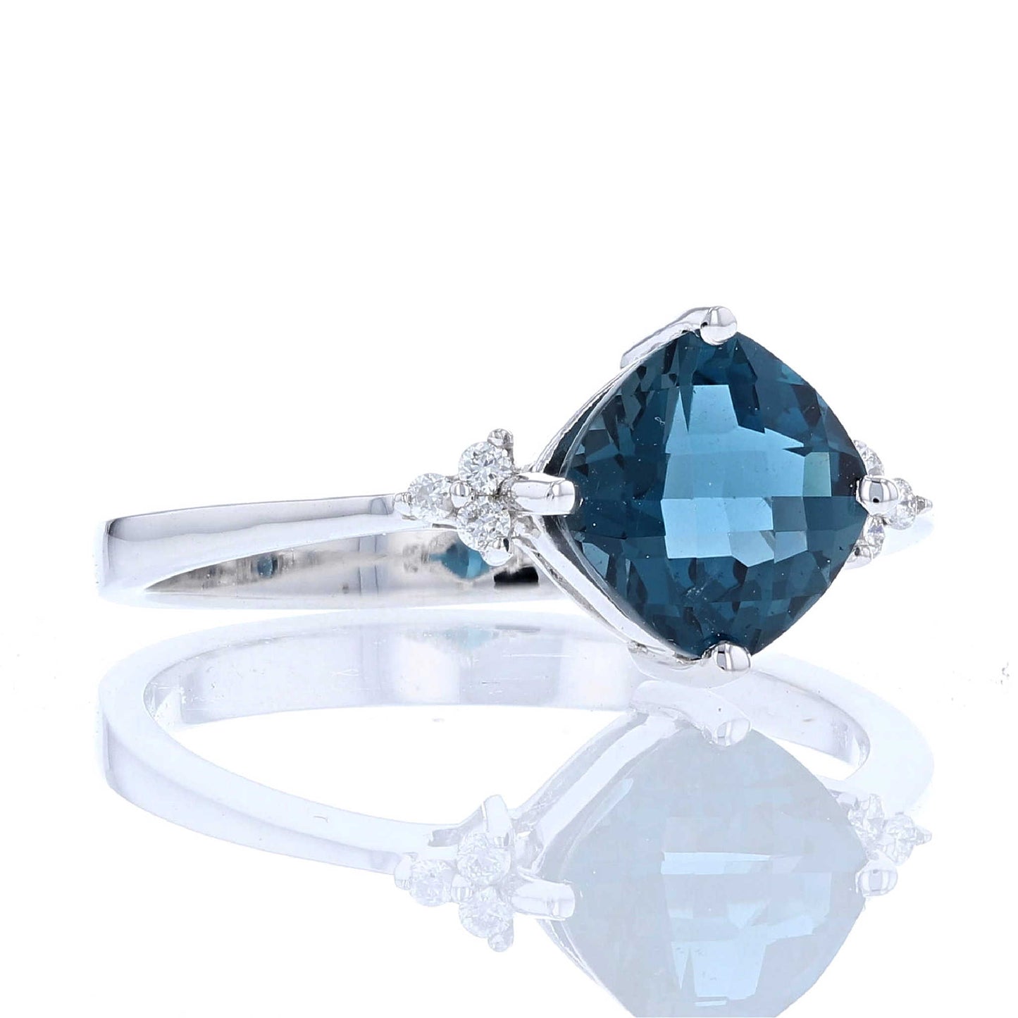 Cushion London Blue Topaz & Diamond Ring