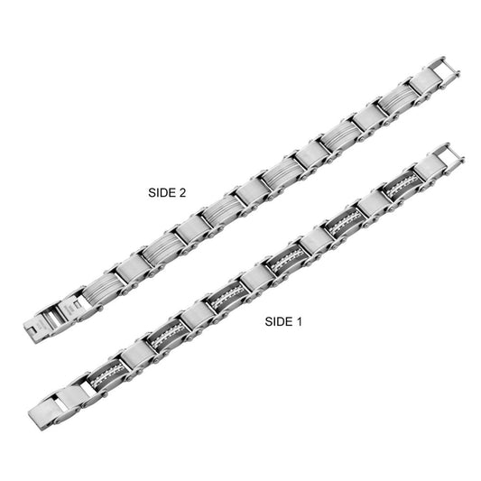 Black Steel Reversable Bracelet