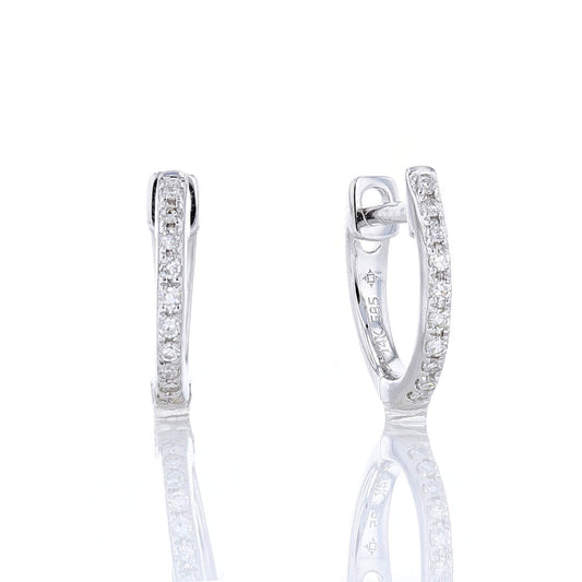 Petite White Gold Diamond Huggie Earrings