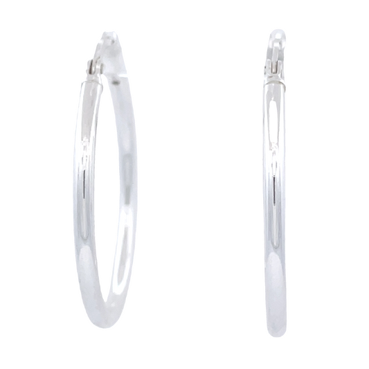 28 mm Sterling Silver Hoop Earrings