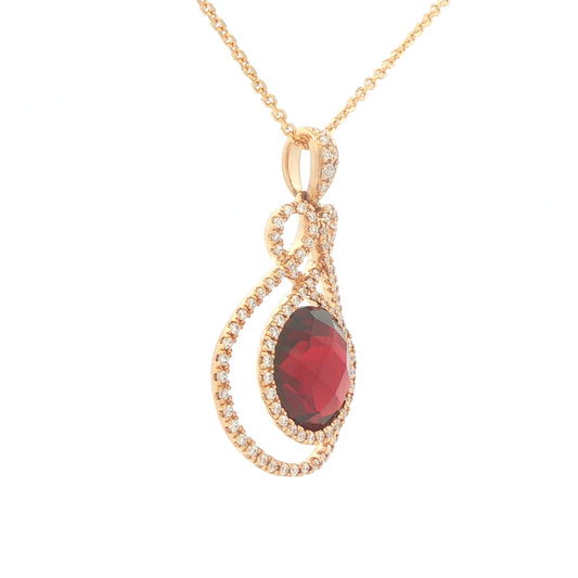 Colored Stone Pendants and Necklace