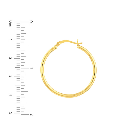 Yellow Gold 30 mm Hoop Earrings