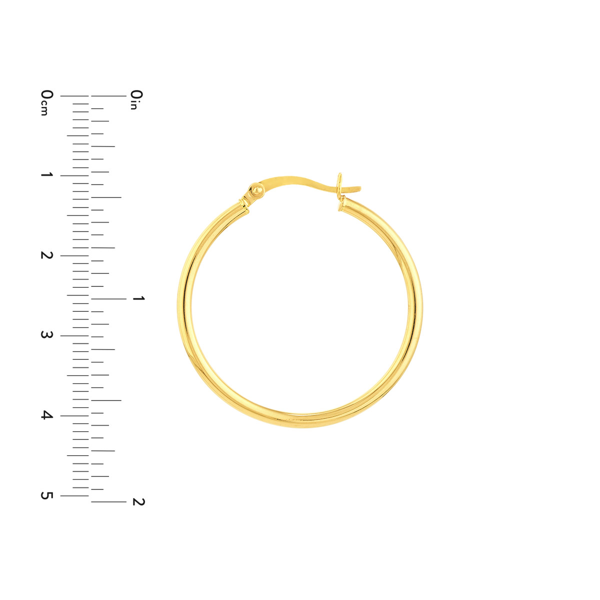 10 Karat Yellow Gold 30 mm Hoop Earrings