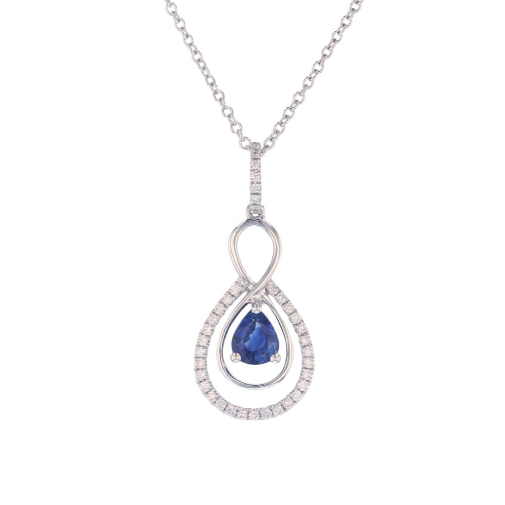 Sapphire Diamond Infinity Pendant