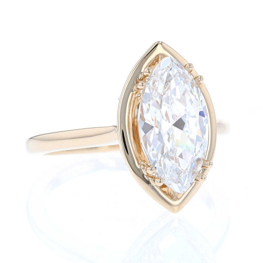 Yellow Gold Halo Marquise Engagement Ring