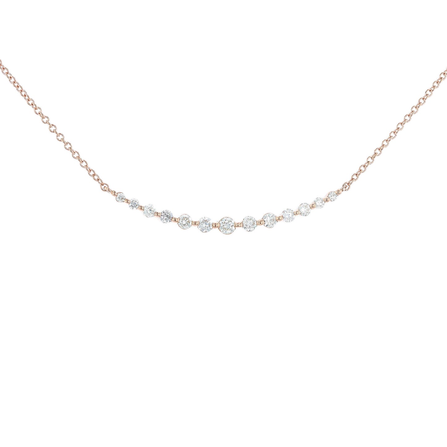 Rose Gold Diamond Smile Necklace