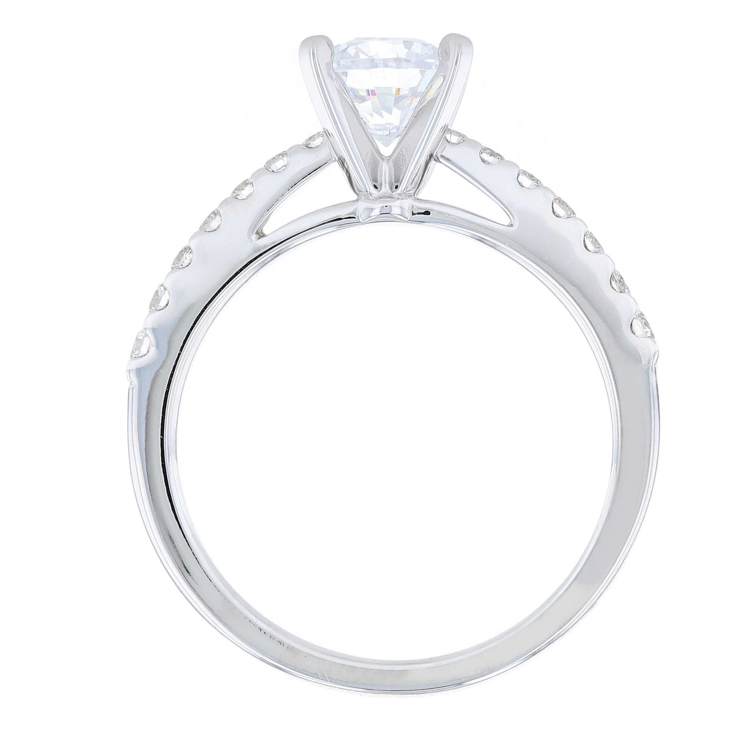 Tapered Band Diamond Engagement Ring