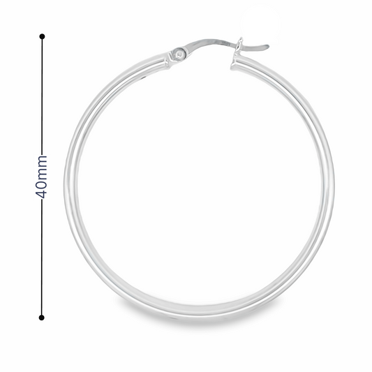 40 mm Sterling Silver Hoop Earrings