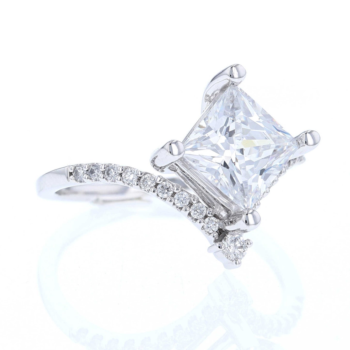 Princess Cut Chevron Engagement Ring