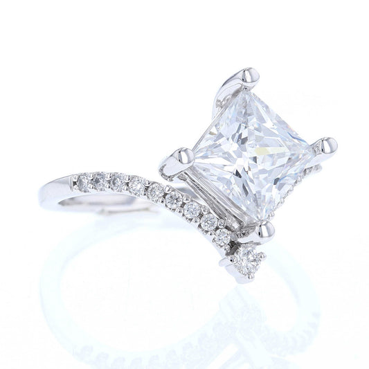 Princess Cut Chevron Engagement Ring