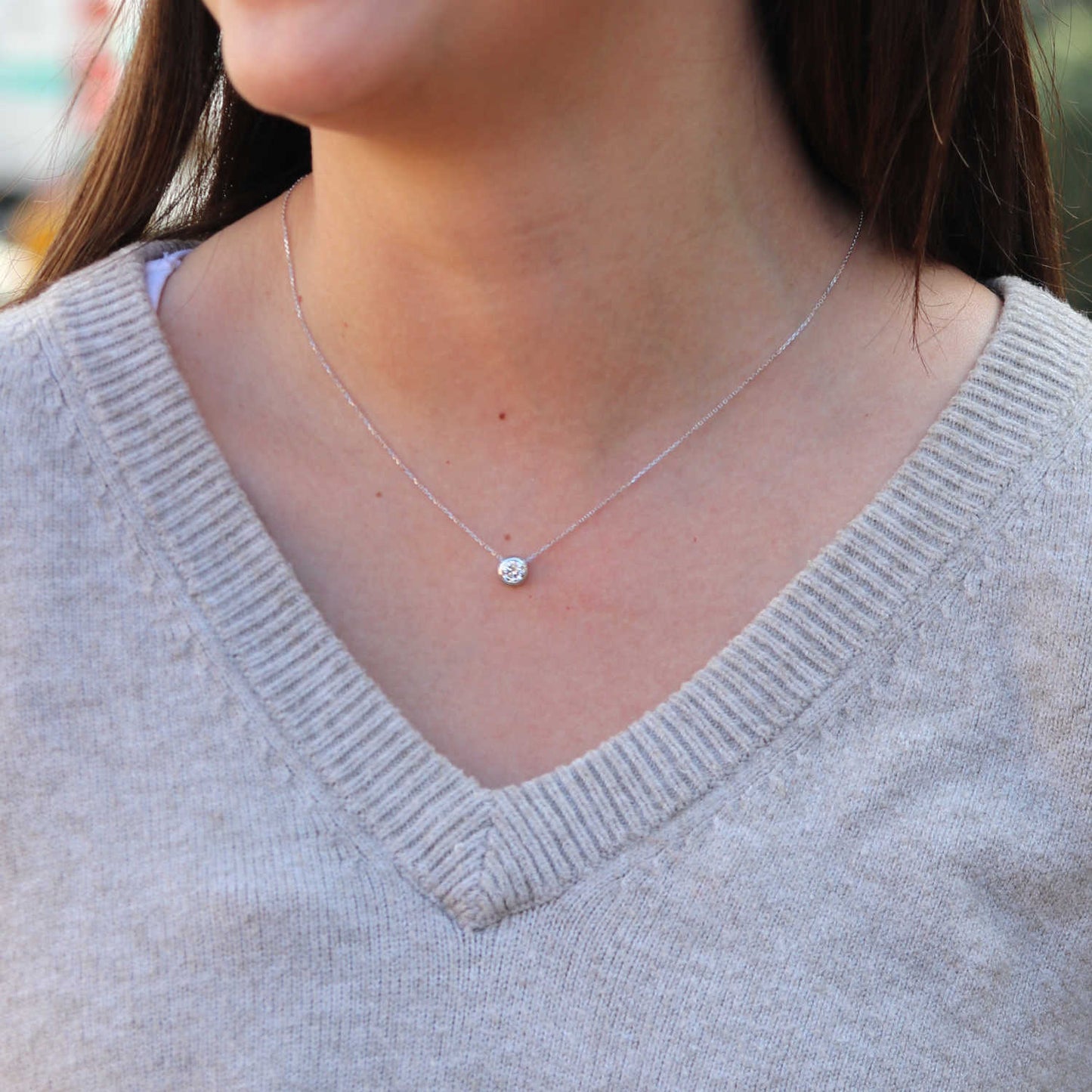 One Carat Lab Grown Diamond Solitaire Necklace | Fox Fine Jewelry
