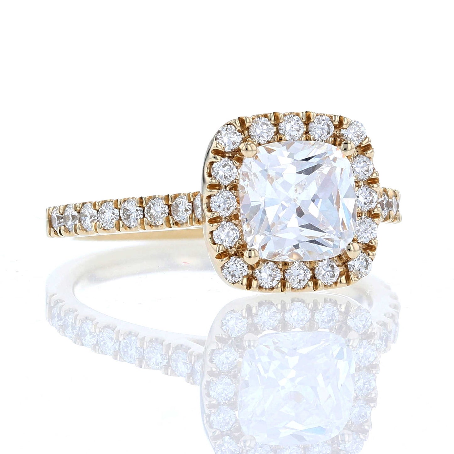 Cushion Diamond Halo Engagement Ring
