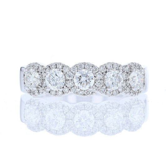 Round Halo Diamond Band