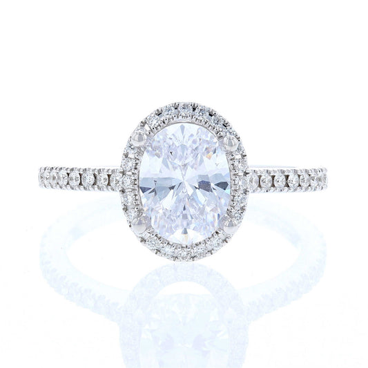 Oval Diamond Halo Engagement Ring