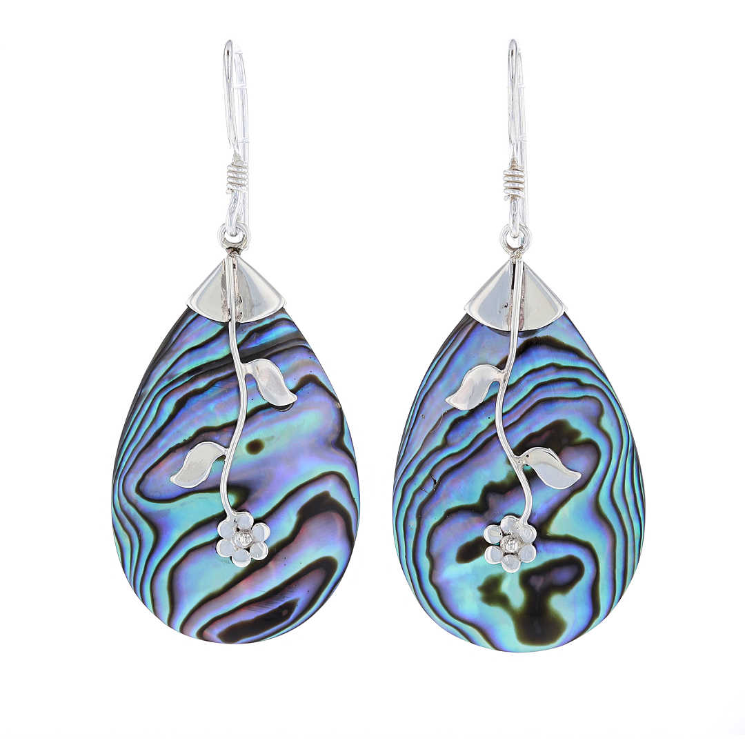Abalone Flower Dangle Earrings