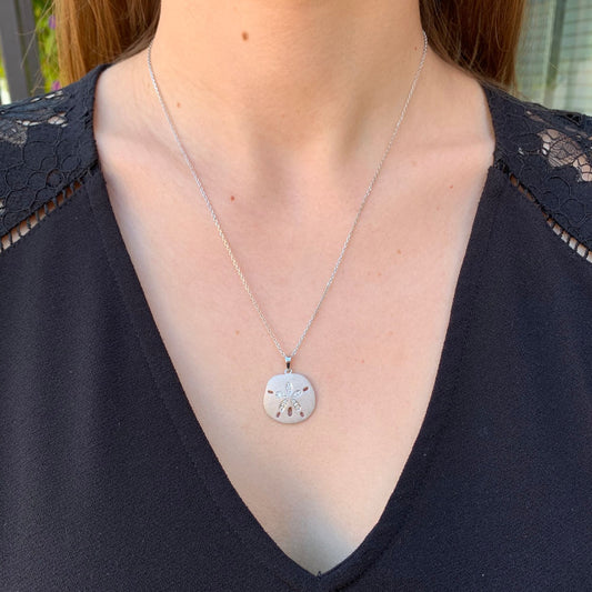 White Sapphire Sand Dollar Necklace