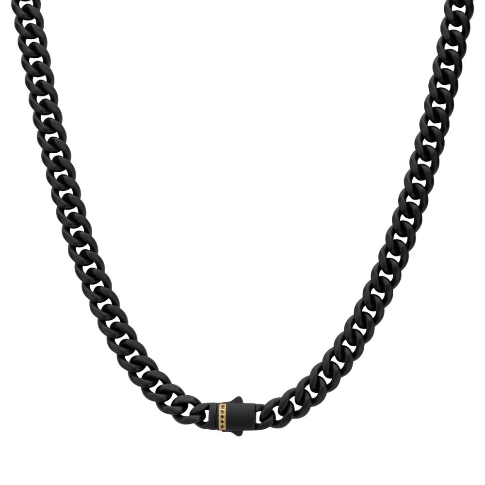 Black & Gold Steel Black Sapphire 24" Cuban Chain