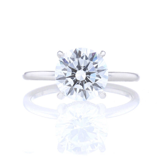 Solitaire Hidden Halo Engagement Ring