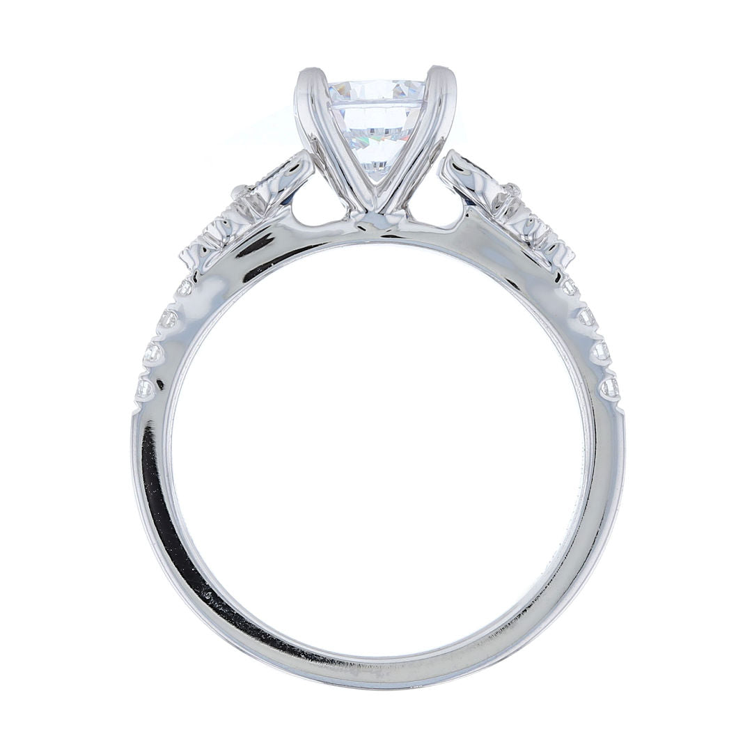 Sapphire & Diamond Floral Engagement Ring
