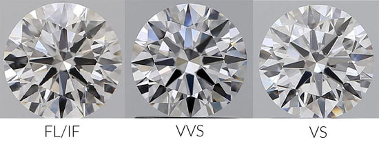 Examples of FL to VS clarity diamonds