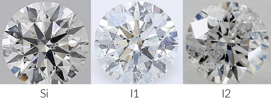Examples of SI to I2 clarity diamonds