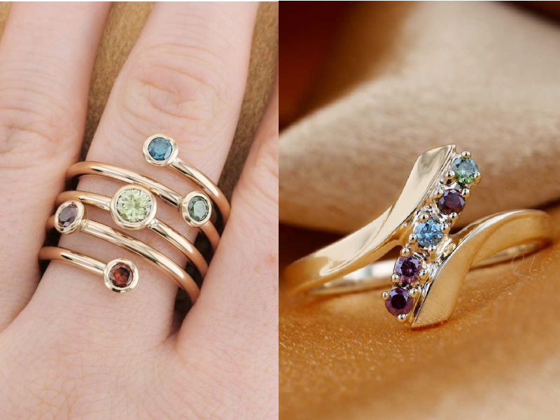 Personalised Birthstone Stacking Rings By Little Silver Star |  notonthehighstreet.com