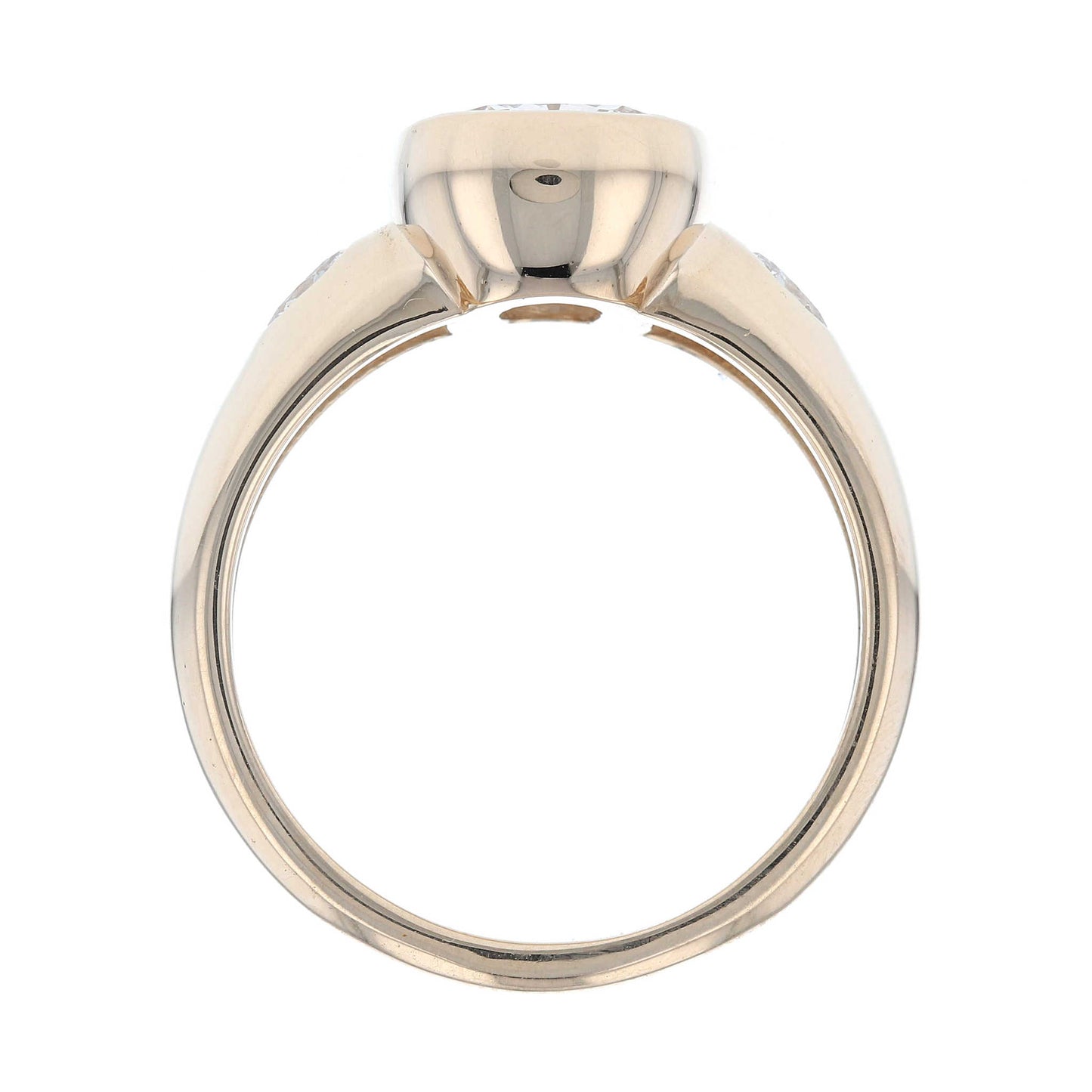 Elongated Cushion Lab Diamond Bezel Engagement Ring