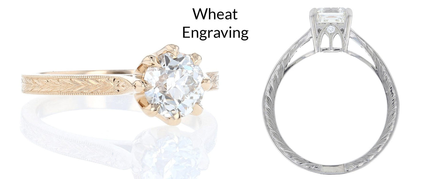 Two rings with wheat engraving