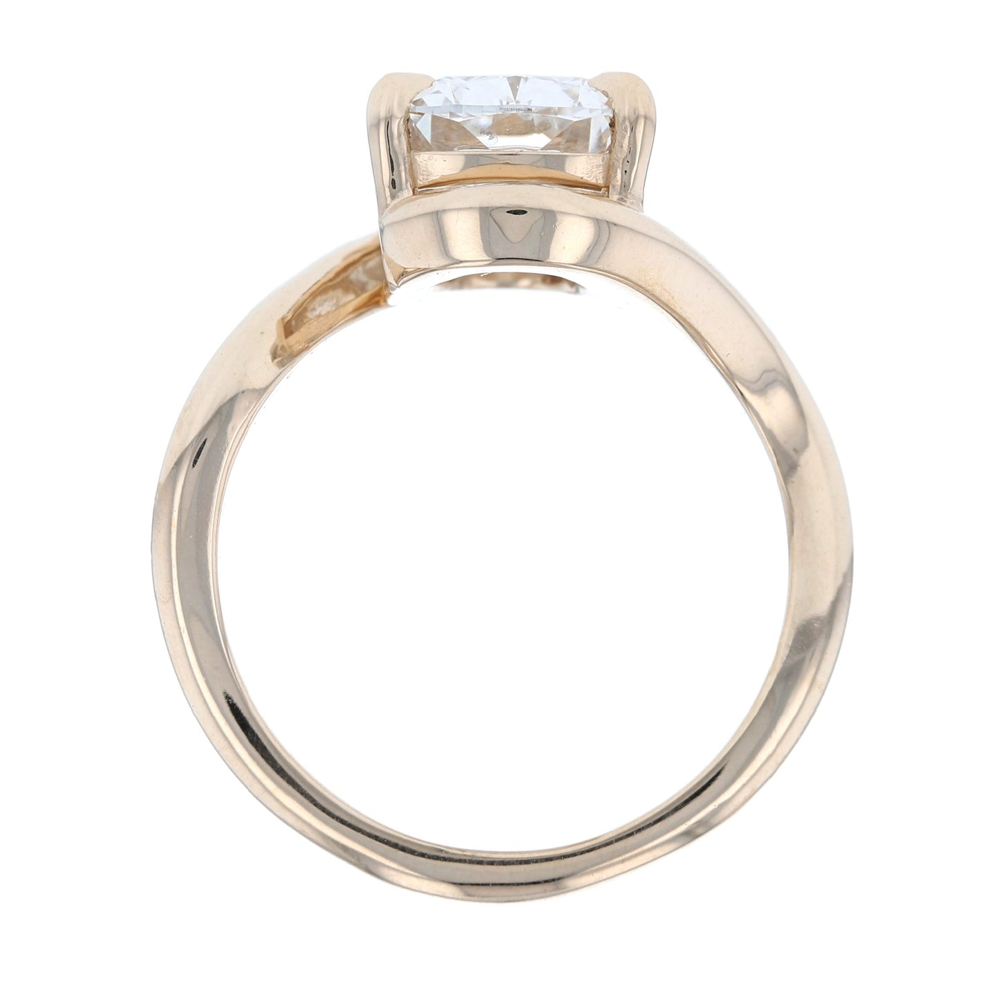 Elongated Cushion Bypass Engagement Ring