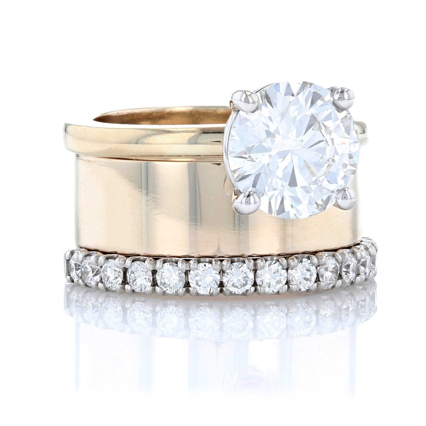 Round Diamond Solitaire Wedding Ring Set