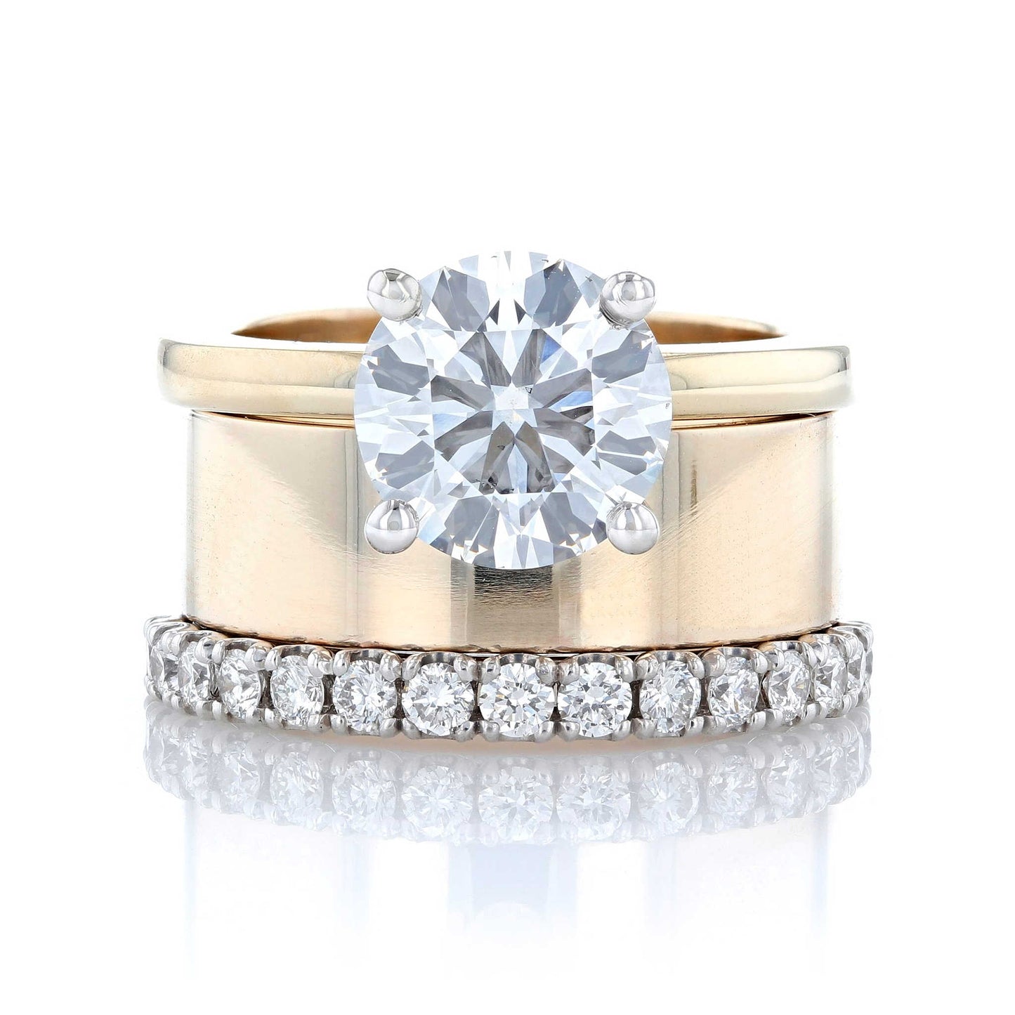 Round Diamond Solitaire Wedding Ring Set