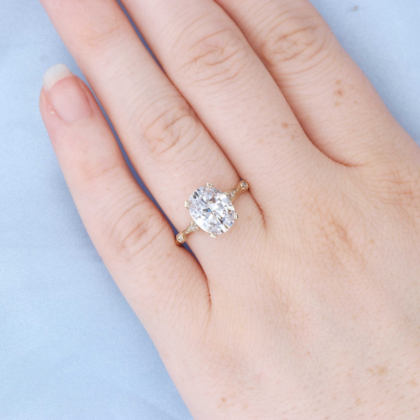 Oval Diamond Art Deco Engagement Ring
