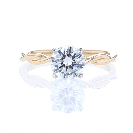 Yellow Gold Twist Solitaire Engagement Ring