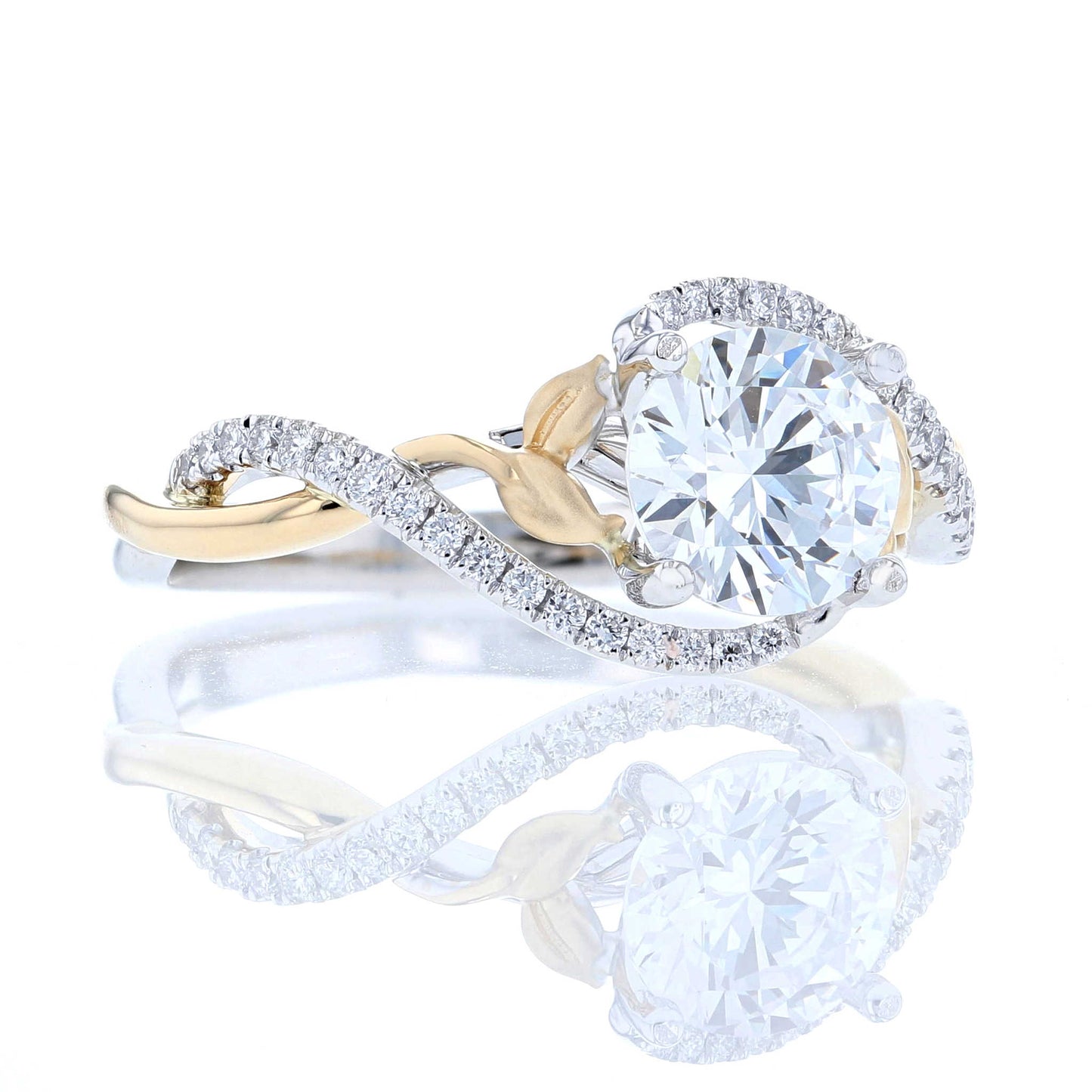 Two Tone Nature Diamond Engagement Ring