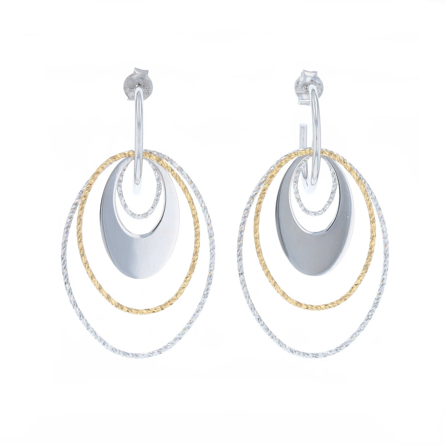 Two Tone Plated Motion Earrings