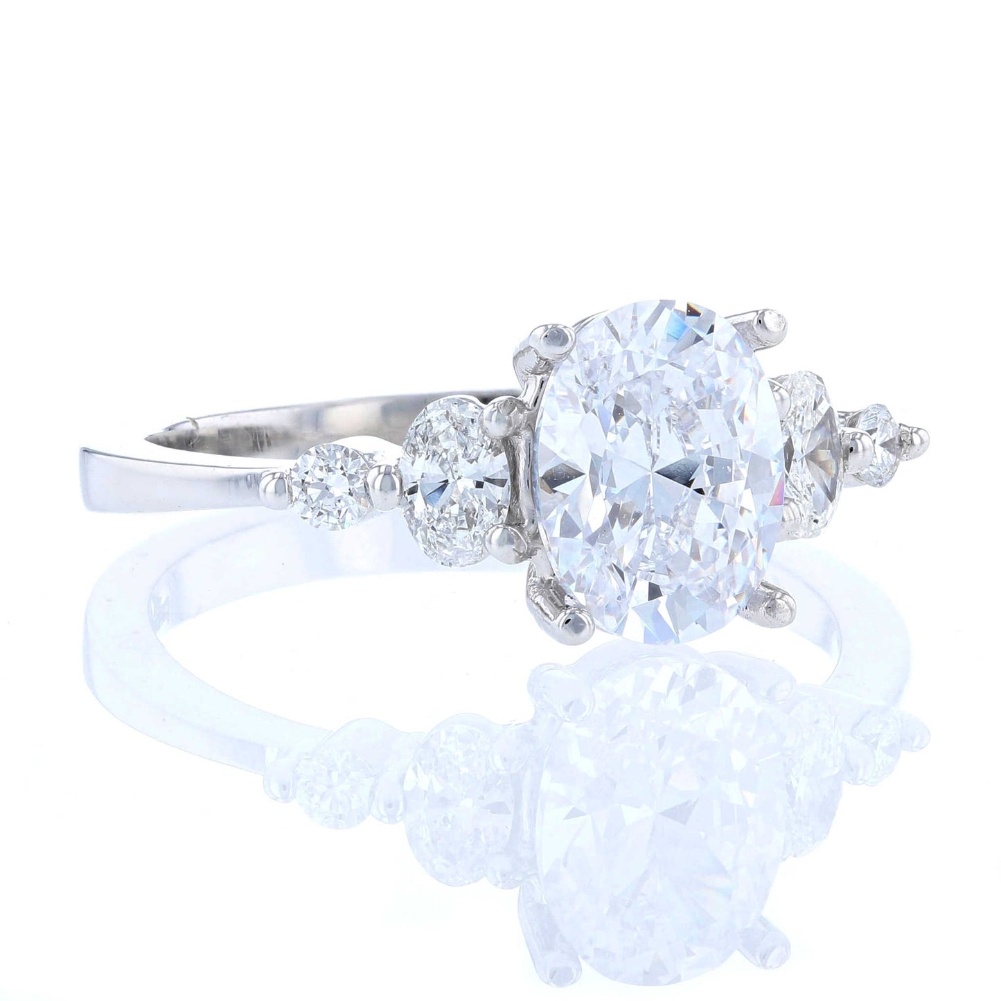 5 Stone Oval Diamond Engagement Ring
