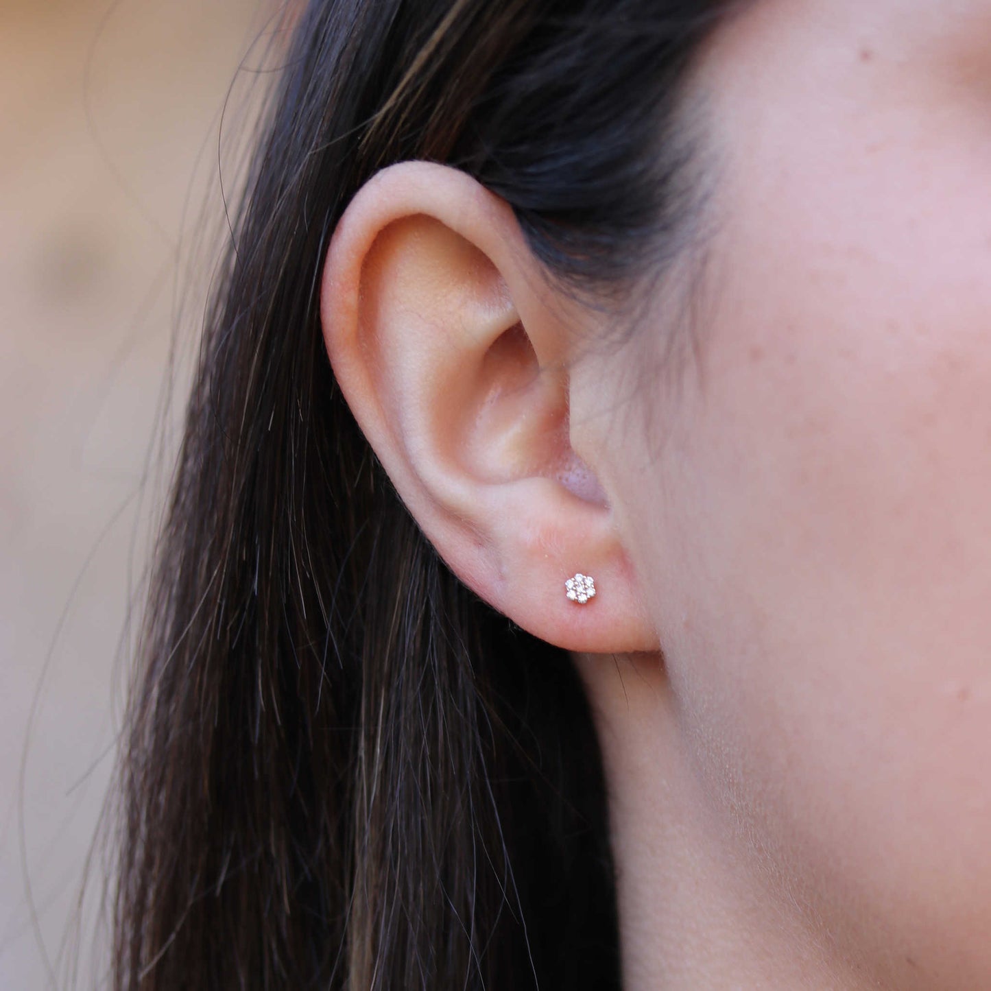 Rose Gold Triangle Drop Earrings