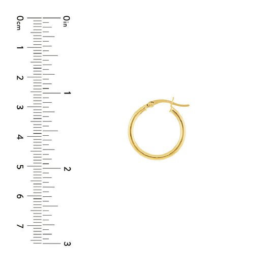 Yellow Gold 20 Mm Hoop Earrings