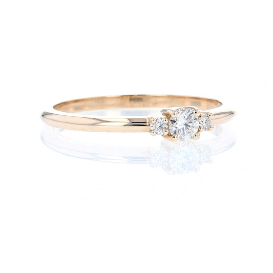 Petite 3 Stone Diamond Engagement Ring