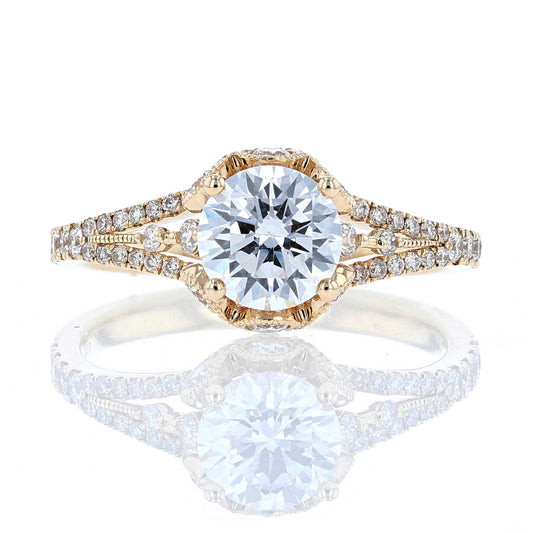 Split Shank Hidden Diamond Engagement Ring