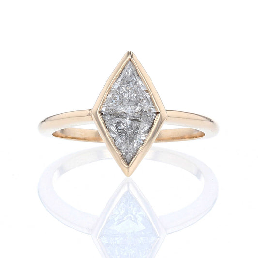 Kite Shape Bezel Solitaire Engagement Ring
