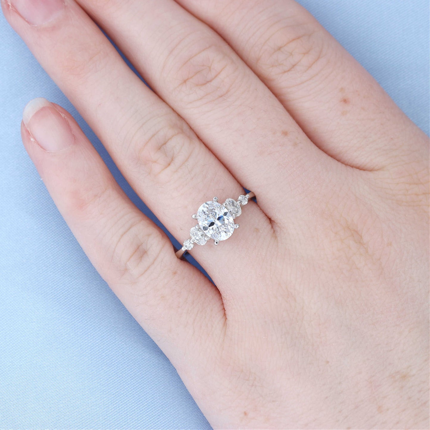5 Stone Oval Diamond Engagement Ring
