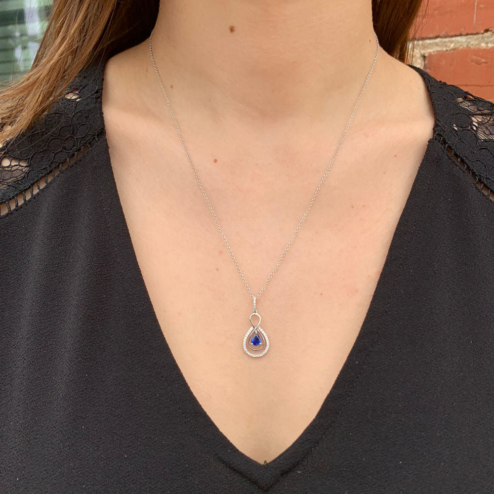 Sapphire Diamond Infinity Pendant