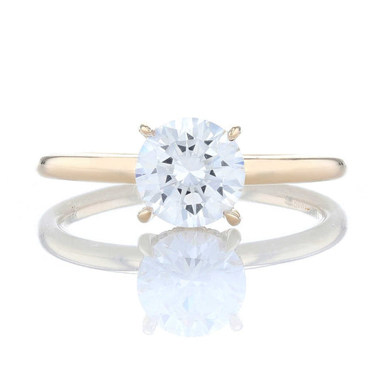 Yellow Gold Solitaire Hidden Halo Engagement Ring