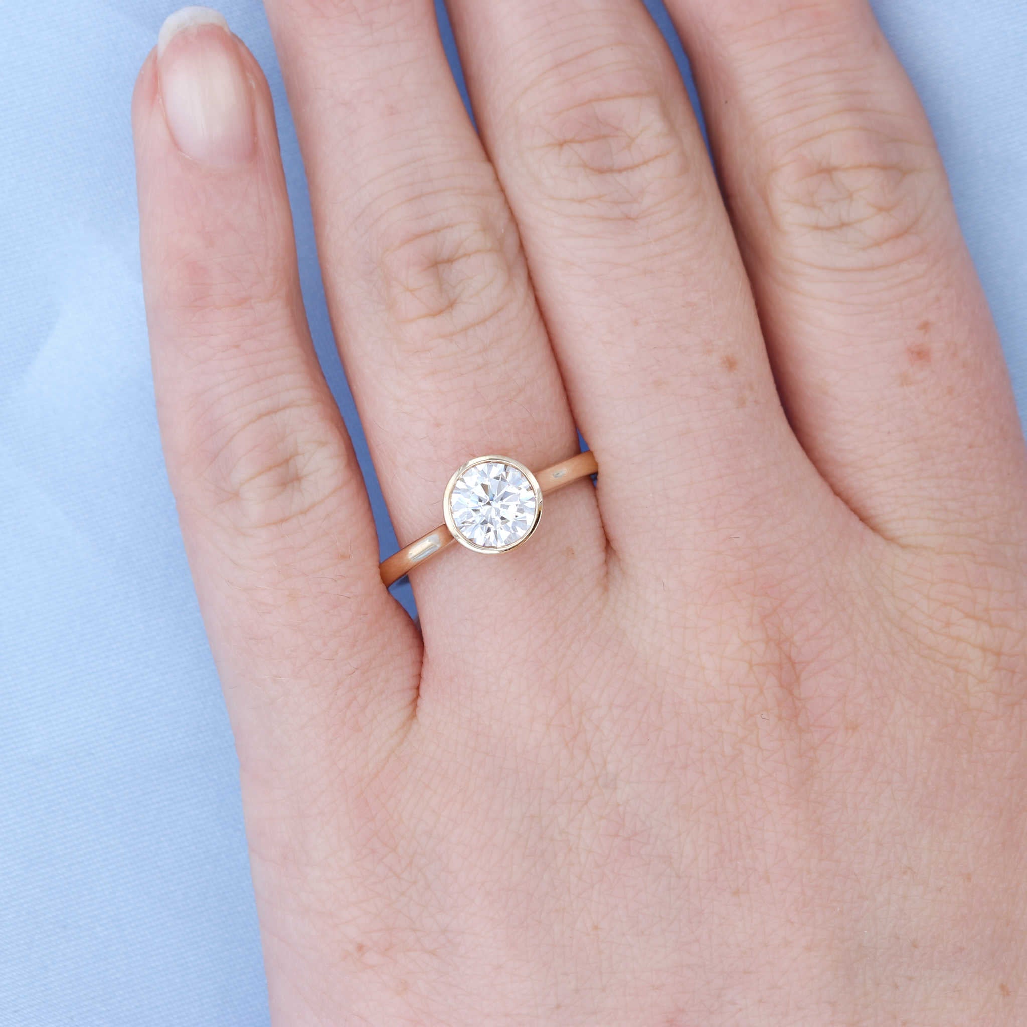 Bezel Set Surprise Diamond Solitaire Ring Fox Fine Jewelry