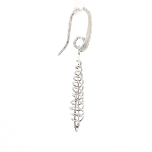 Diamond Cut Wire Wrap Pear Shape Earrings
