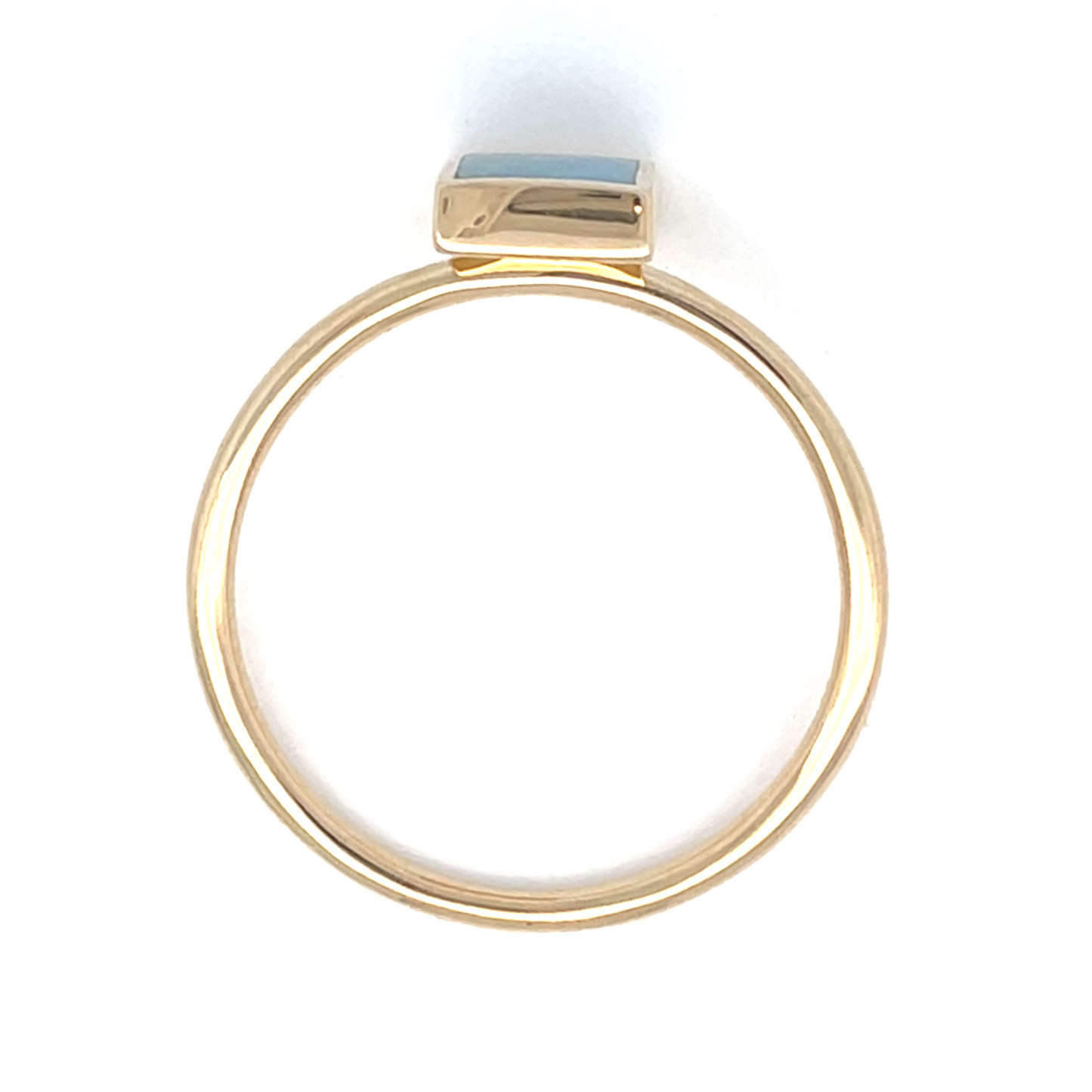 Rectangular Australian Opal Doublet Ring