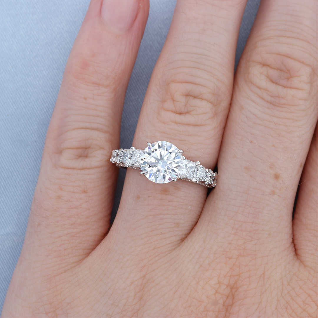 Style 103303-Semi: Hand Engraved Engagement Ring With French Cut Side –  Joseph Schubach Jewelers