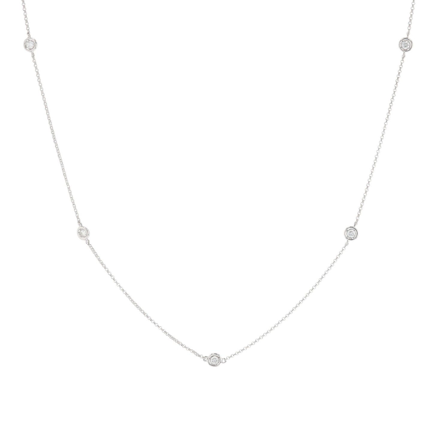 Diamond Bezel Set Station Necklace