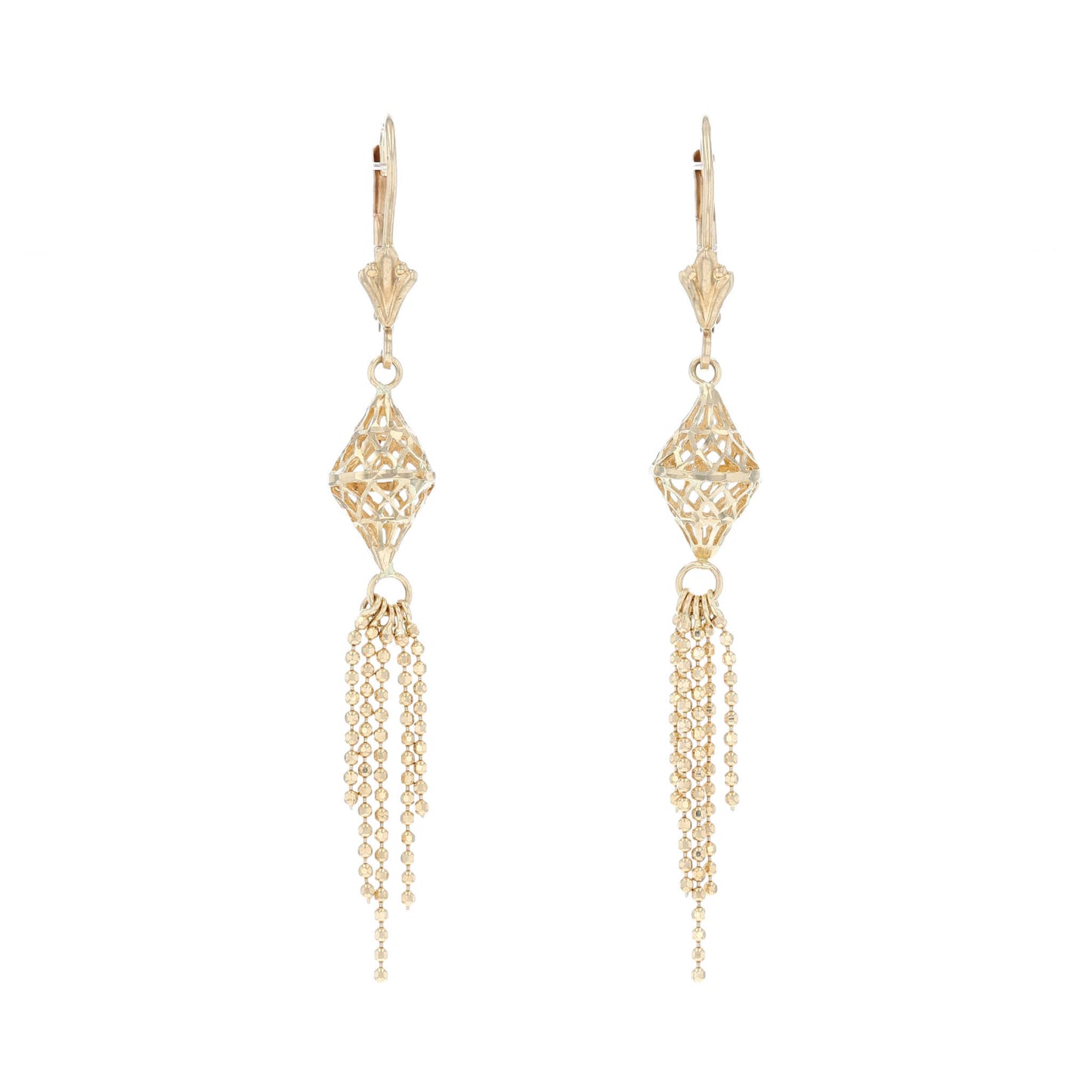 10 Karat Filigree Dangle Earrings